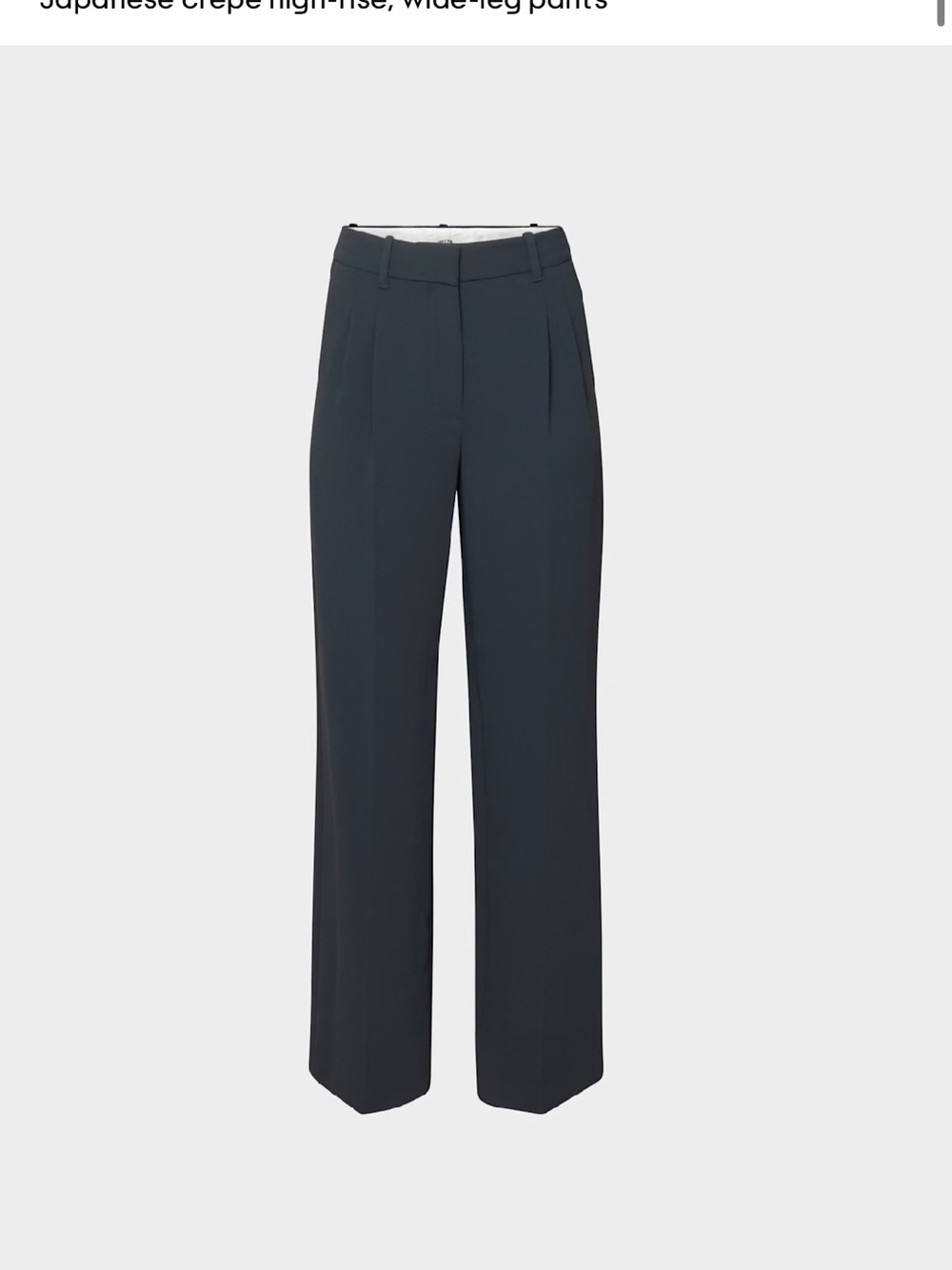 Aritzia effortless navy Wide-Leg Dress Pants - Picture 4 of 7